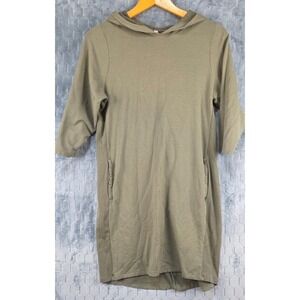 Kinesis Women's Top Long Green Hooded‎ 3/4 Sleeve Cotton Stretch Blend Loose Fit